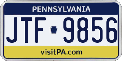 PA license plate JTF9856