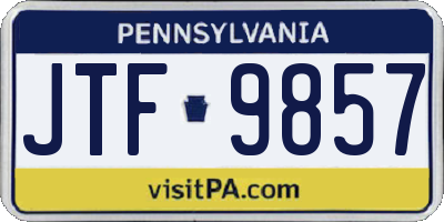 PA license plate JTF9857
