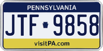 PA license plate JTF9858