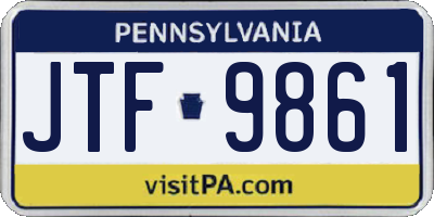 PA license plate JTF9861