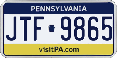 PA license plate JTF9865