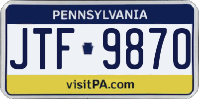 PA license plate JTF9870