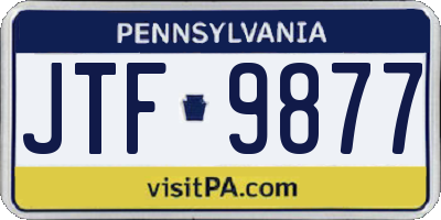 PA license plate JTF9877