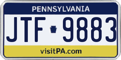 PA license plate JTF9883
