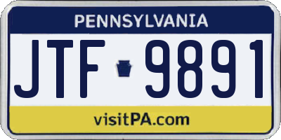 PA license plate JTF9891