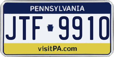 PA license plate JTF9910