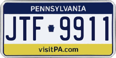 PA license plate JTF9911