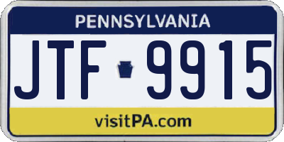 PA license plate JTF9915