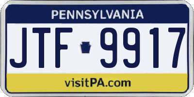 PA license plate JTF9917