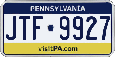 PA license plate JTF9927