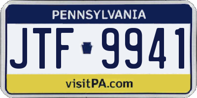 PA license plate JTF9941