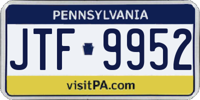 PA license plate JTF9952