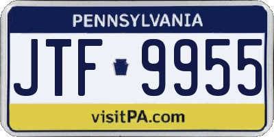 PA license plate JTF9955