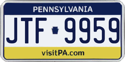 PA license plate JTF9959