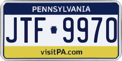PA license plate JTF9970
