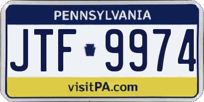 PA license plate JTF9974