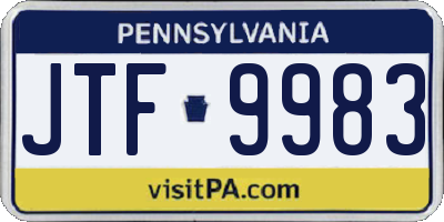 PA license plate JTF9983