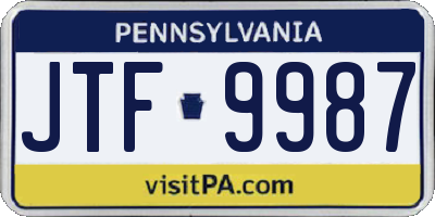 PA license plate JTF9987