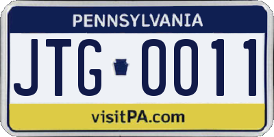 PA license plate JTG0011