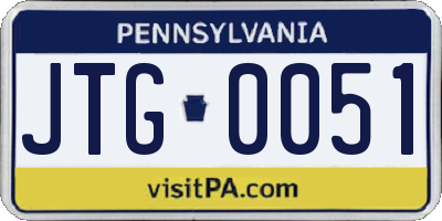 PA license plate JTG0051