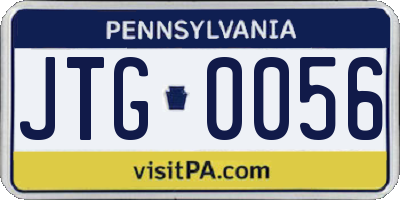 PA license plate JTG0056