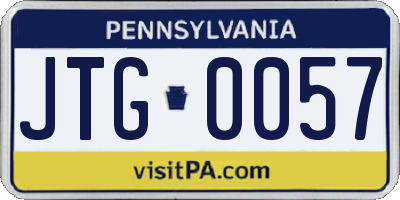 PA license plate JTG0057