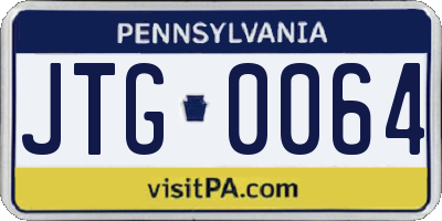 PA license plate JTG0064