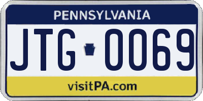 PA license plate JTG0069