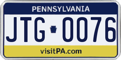 PA license plate JTG0076