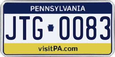 PA license plate JTG0083