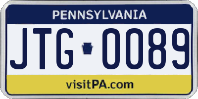 PA license plate JTG0089