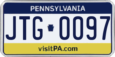 PA license plate JTG0097