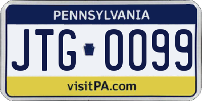 PA license plate JTG0099