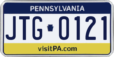 PA license plate JTG0121