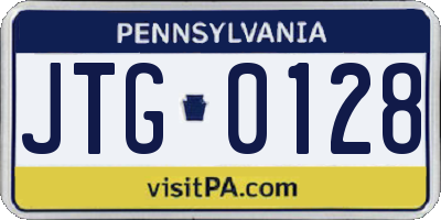 PA license plate JTG0128