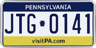 PA license plate JTG0141