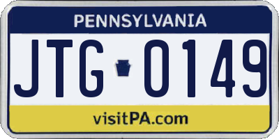 PA license plate JTG0149