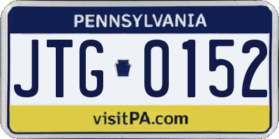 PA license plate JTG0152