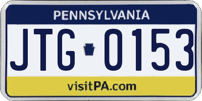 PA license plate JTG0153