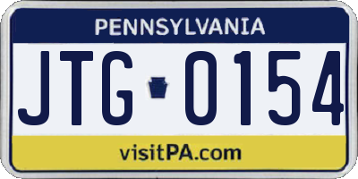 PA license plate JTG0154