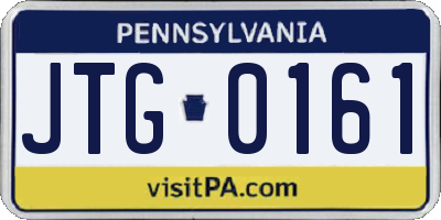 PA license plate JTG0161