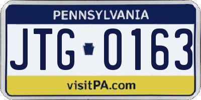 PA license plate JTG0163