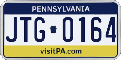 PA license plate JTG0164