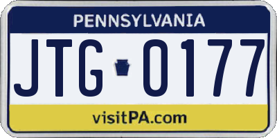 PA license plate JTG0177