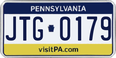 PA license plate JTG0179