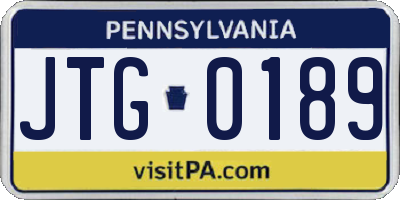 PA license plate JTG0189
