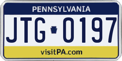 PA license plate JTG0197