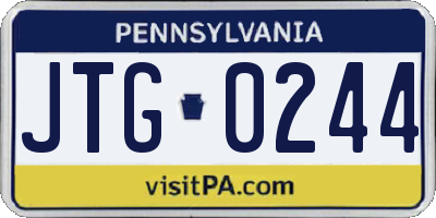 PA license plate JTG0244