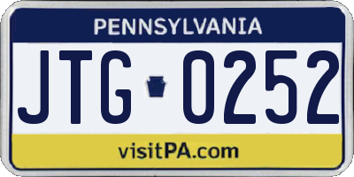 PA license plate JTG0252
