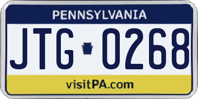 PA license plate JTG0268